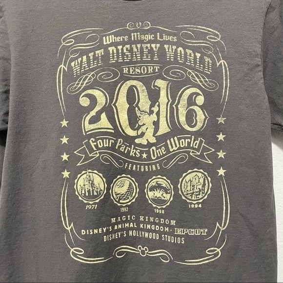 Walt Disney World Resort 2016 T-Shirt Cotton Gray Womens Medium M - Picture 6 of 7